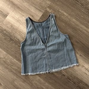 wilfred free denim crop top